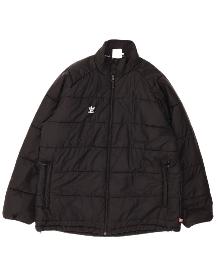 Ανδρικό μπουφάν ADIDAS με επένδυση UK 42 XL μαύρο νάιλον