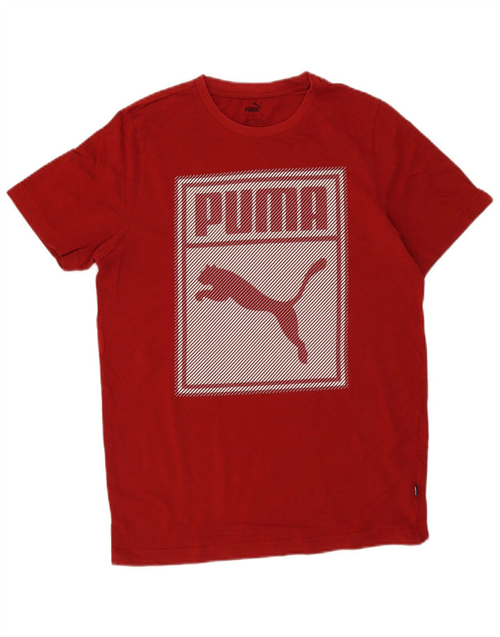 Ανδρικό γραφικό μπλουζάκι Puma, μικρό κόκκινο βαμβακερό