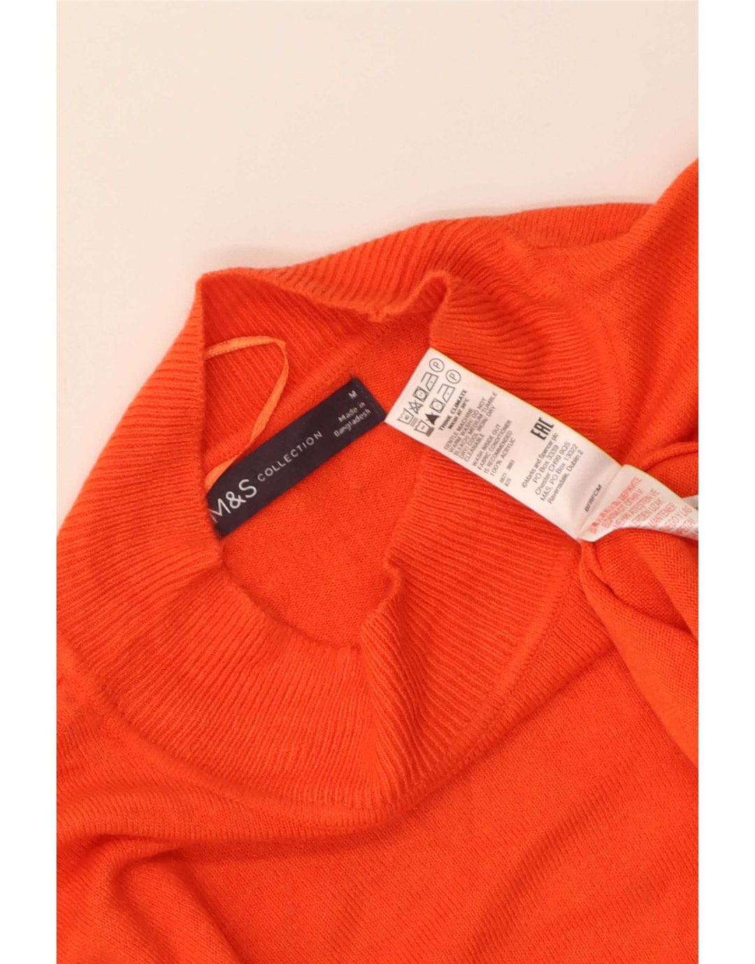 Marks & Spencer Γυναικείο πουλόβερ με λαιμό χελώνα UK 14 Medium Orange
