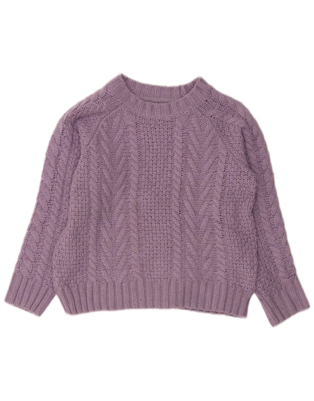 FAT FACE Γυναικείο Crop Boat Neck Jumper πουλόβερ UK 8 Small Purple Polyester