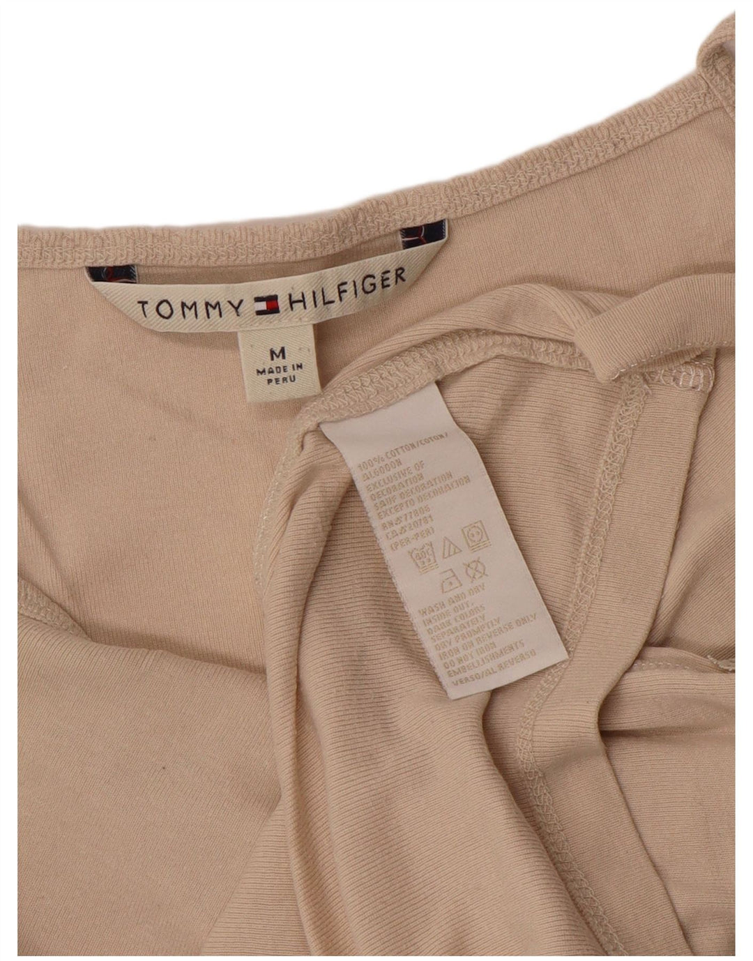Tommy Hilfiger Womens Cami Top UK 12 Βαμβακερό μεσαίο μπεζ