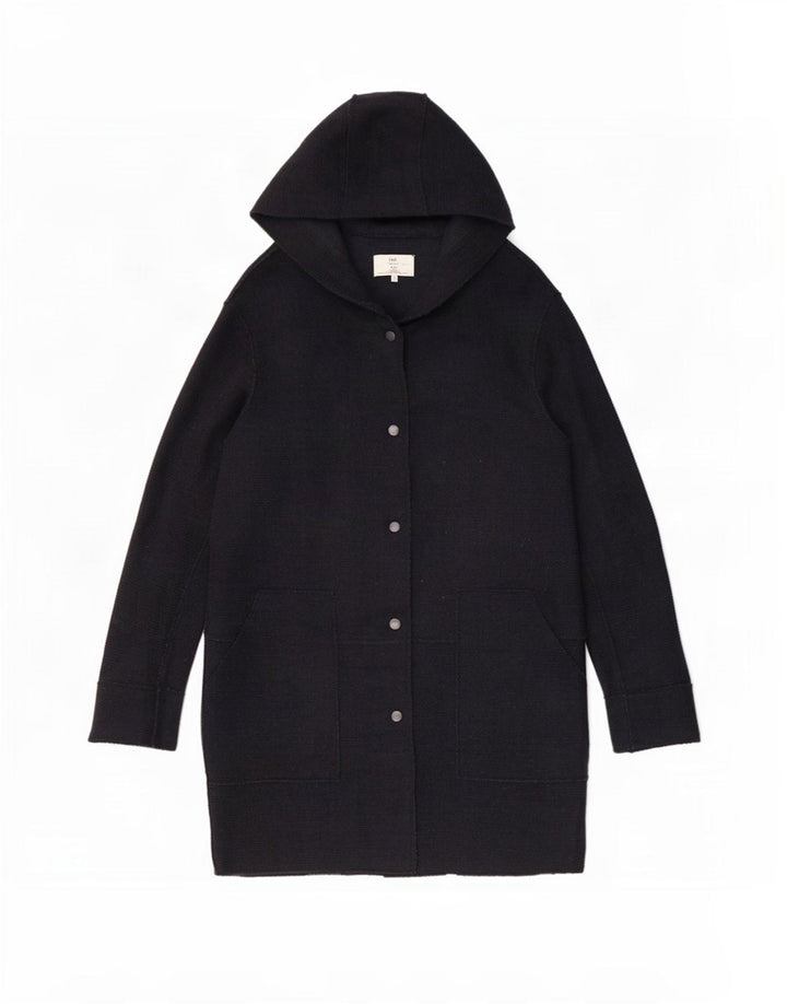 Zara Γυναικείο Πανωφόρι με Κουκούλα UK 12 Medium Navy Blue