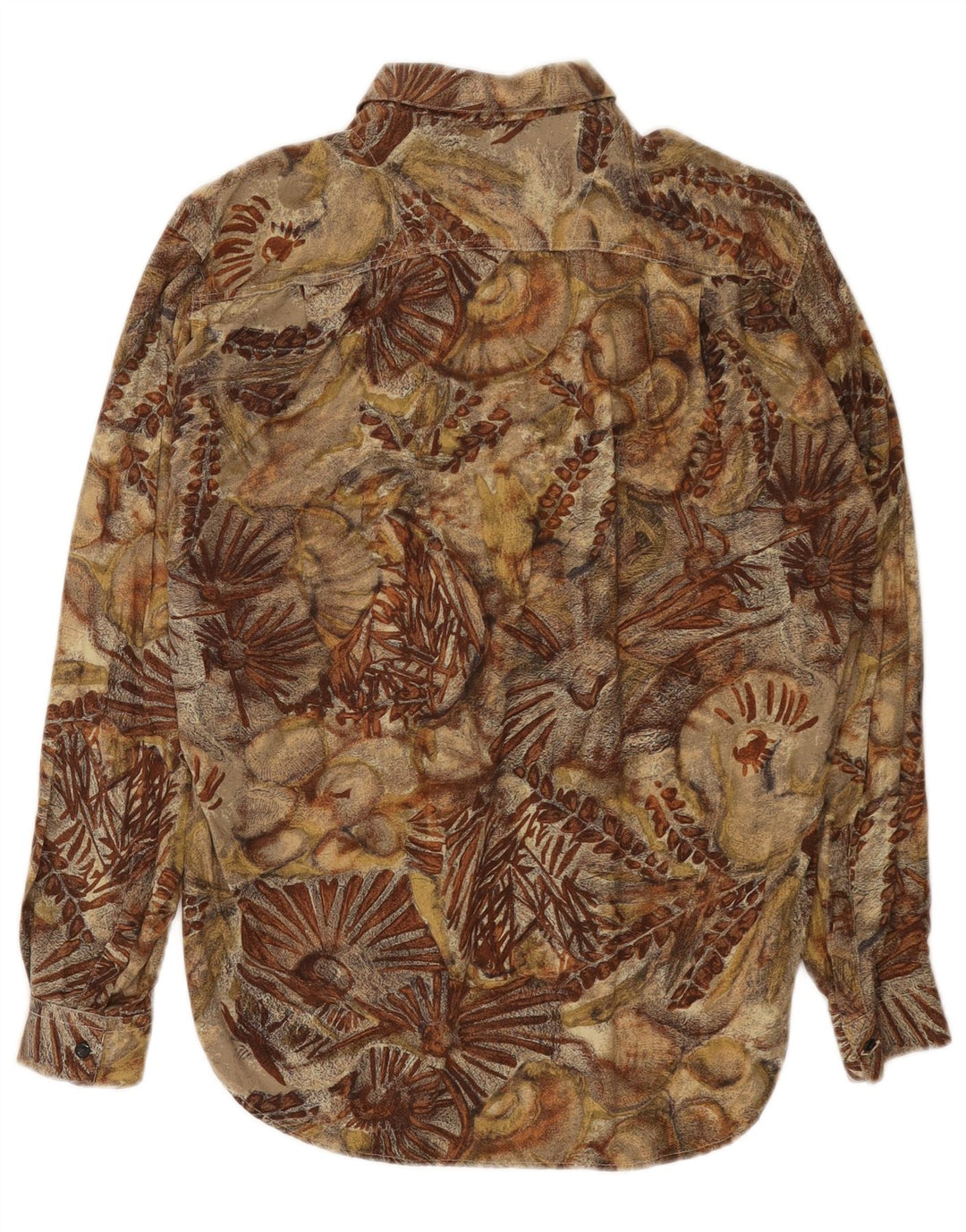 Vintage Ανδρικό Πουκάμισο Μεσαίο Καφέ Floral Viscose