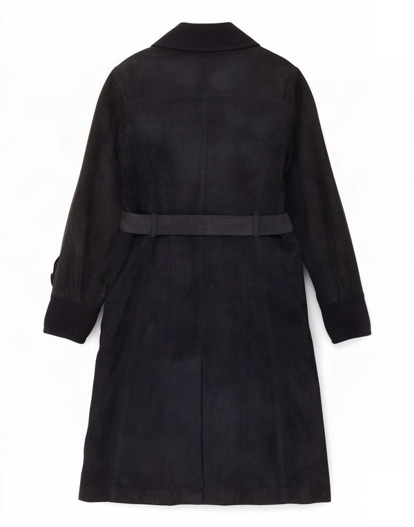 Vintage γυναικείο σουέτ πανωφόρι UK 10 Small Navy Blue
