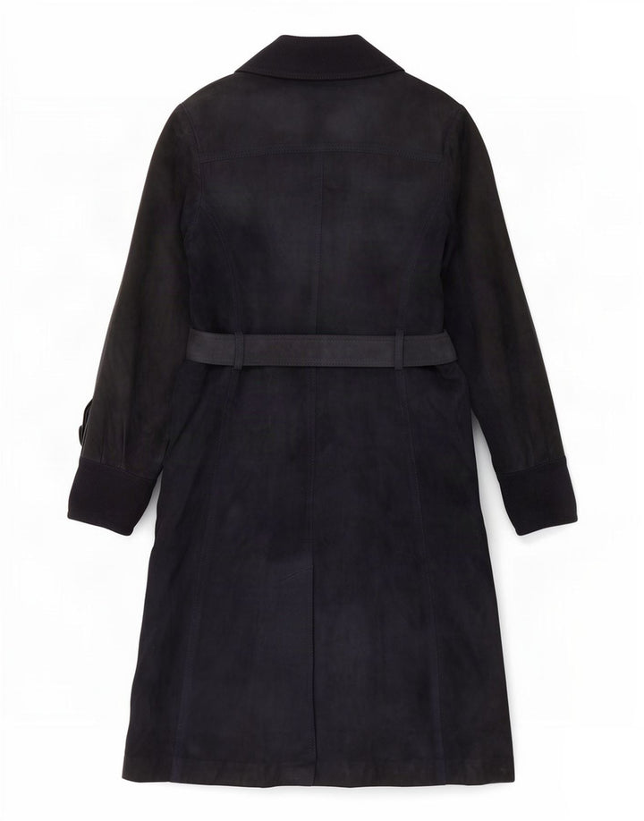 Vintage γυναικείο σουέτ πανωφόρι UK 10 Small Navy Blue