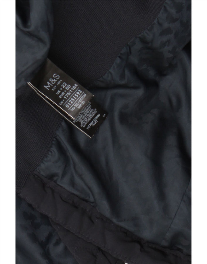 Γυναικείο καπιτονέ μπουφάν Marks & Spencer UK 22 3XL Navy Blue Polyester