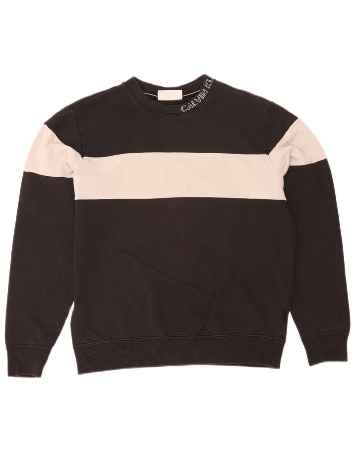 Γραφικό ανδρικό φούτερ Calvin Klein Jeans Jumper Medium Black Colourblock