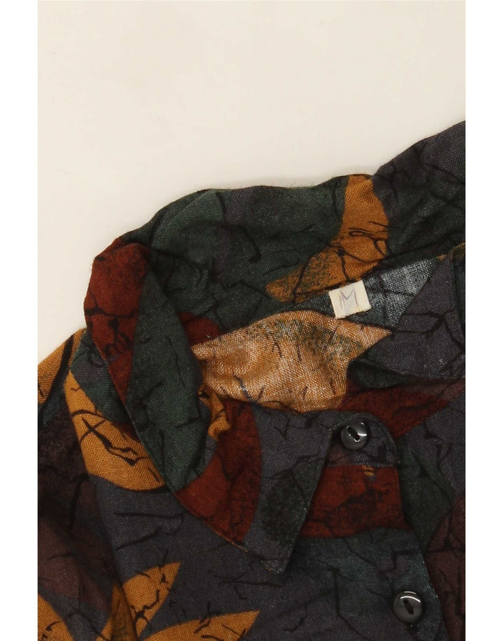 Vintage γυναικείο πουκάμισο μπλούζα UK 14 Medium πολύχρωμο Floral
