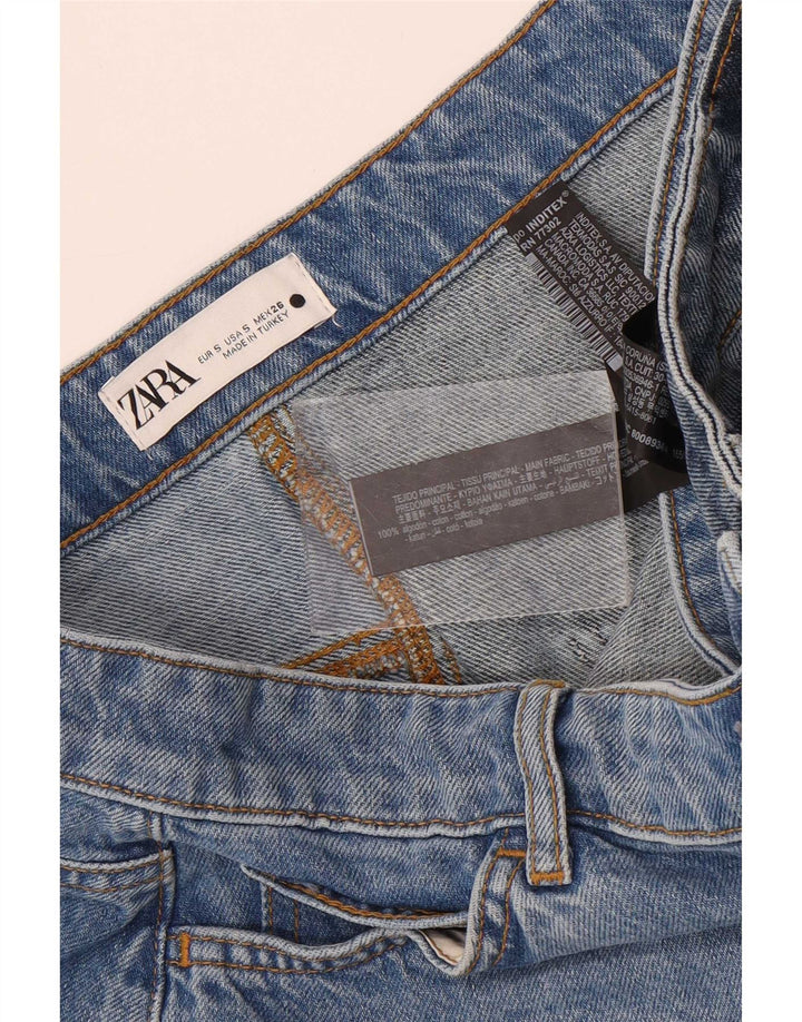 Zara Γυναικεία Ασύμμετρη Τζιν Φούστα Μικρή W26 Μπλε Βαμβακερό Patchwork