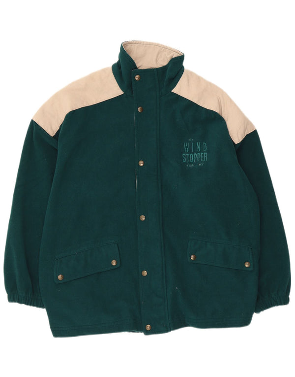 Ανδρικό vintage γραφικό φλις μπουφάν UK 36 Small Green Colourblock