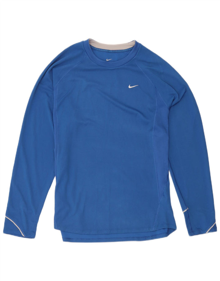 Nike γυναικείο Dri Fit Μακρυμάνικο UK 20/22 XL Μπλε πολυεστέρας