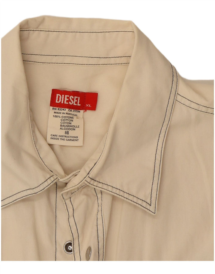 Ανδρικό πουκάμισο Diesel XL Off White