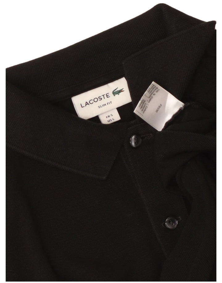 Lacoste Ανδρικό πουκάμισο Polo Slim Fit Μέγεθος 5 Μεγάλο μαύρο βαμβακερό