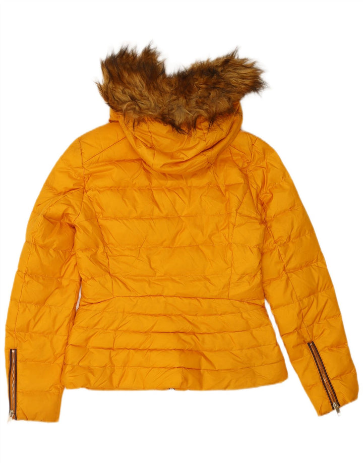 Zara Γυναικείο μπουφάν με κουκούλα UK 10 Small Yellow Polyester
