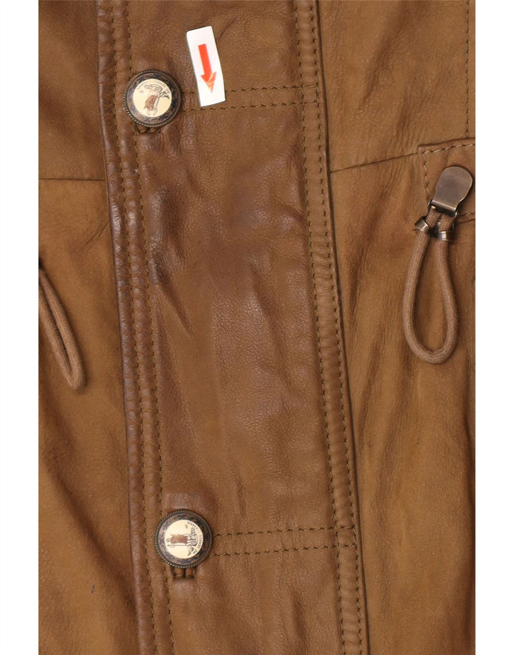 Martin Eden Ανδρικό Δερμάτινο Παλτό IT 50 Large Khaki Leather