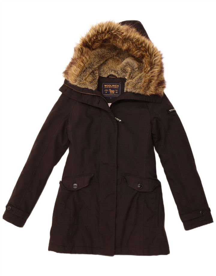 WOOLRICH Γυναικείο μπουφάν Parka με κουκούλα UK 12 Medium Black