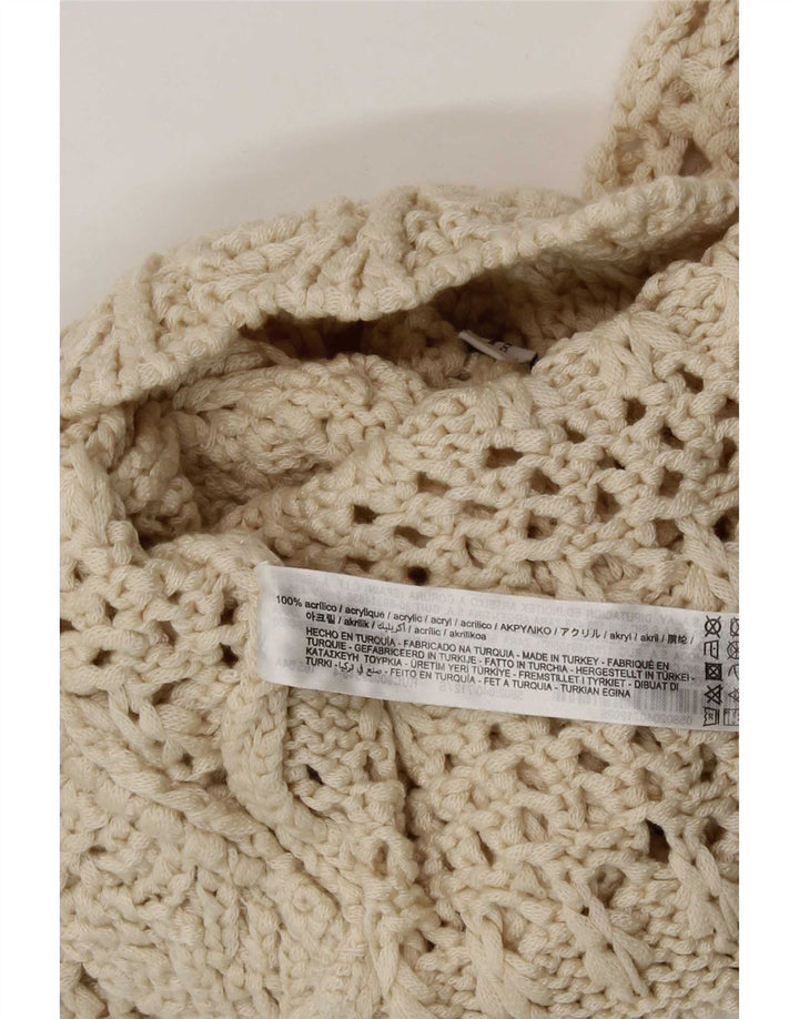 Zara Γυναικείο πλεκτό See Through Top UK 8 Small Beige Acrylic