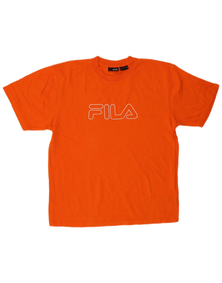 Ανδρικό γραφικό μπλουζάκι FILA, μεσαίο πορτοκαλί βαμβακερό