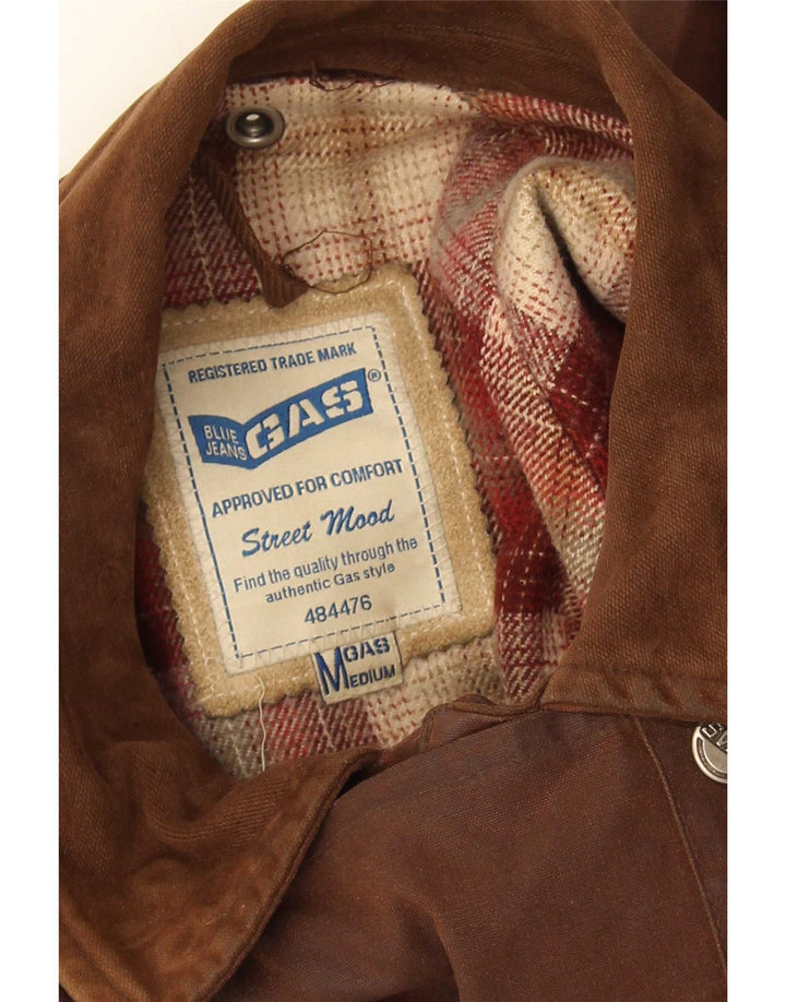 Gas Womens Oversized Waxed Cotton Jacket UK 14 Medium Brown