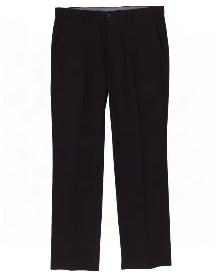 Marks & Spencer Ανδρικό κανονικό παντελόνι Chino W34 L31 Navy Blue Polyester