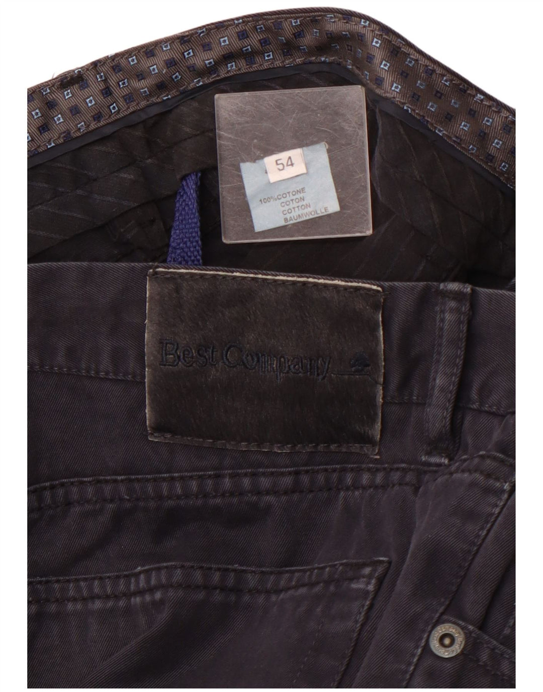 BEST COMPANY Ανδρικό ίσιο καθημερινό παντελόνι EU 54 2XL W38 L26 Navy Blue