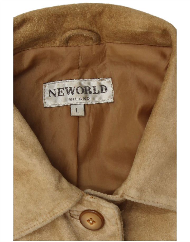 Vintage Γυναικείο Suede Jacket UK 16 Large Beige