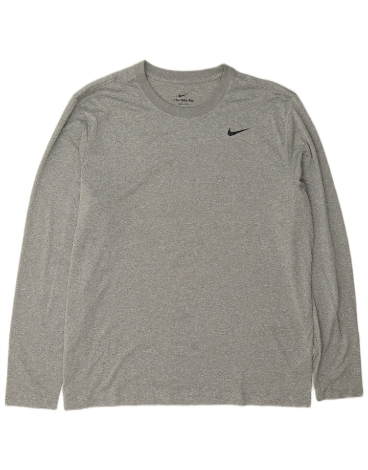 Ανδρικό τοπ Nike Dri Fit Μακρυμάνικο XL Γκρι πολυεστέρας