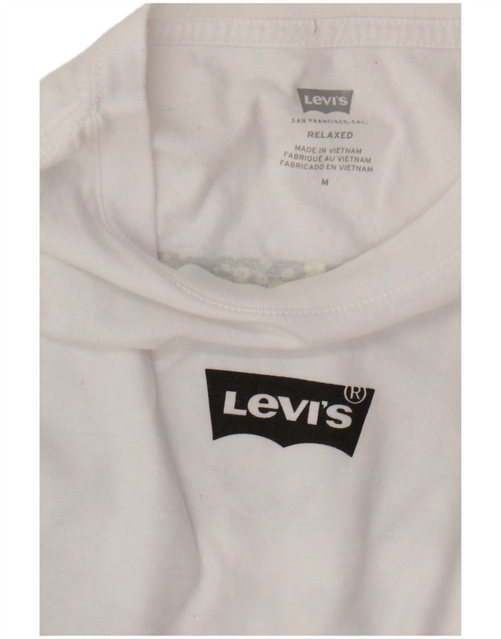 LEVI'S Ανδρικό Χαλαρό Γραφικό Μπλουζάκι Μακρυμάνικο Μεσαίο Λευκό Βαμβακερό