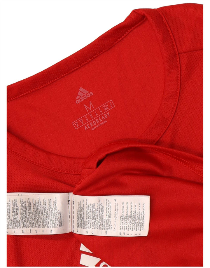 Adidas Ανδρικό T-Shirt Aeroready Top Medium Red Colorblock Πολυεστέρας