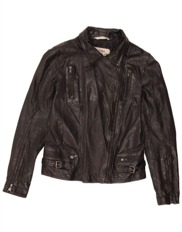 Bayside Γυναικείο Δερμάτινο Μπουφάν Biker IT 44 Μεσαίο Μαύρο Δερμάτινο