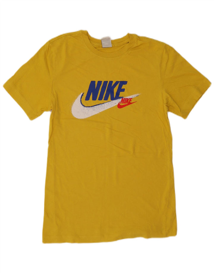 Ανδρικό γραφικό μπλουζάκι Nike, μικρό κίτρινο βαμβακερό