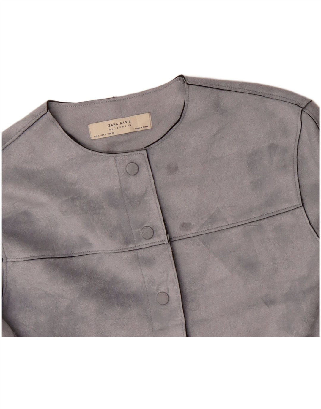 Γυναικείο μπουφάν ZARA Oversized Crop Bomber UK 10 Small Grey Polyester