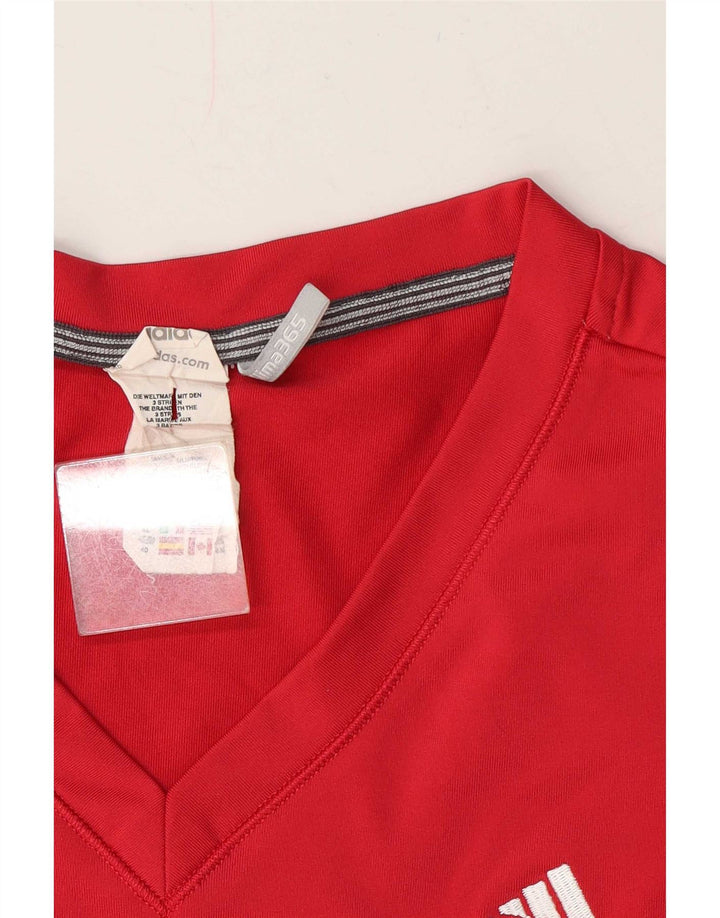 Adidas Γυναικείο Clima 365 T-Shirt Top UK 14 Medium Red Polyester