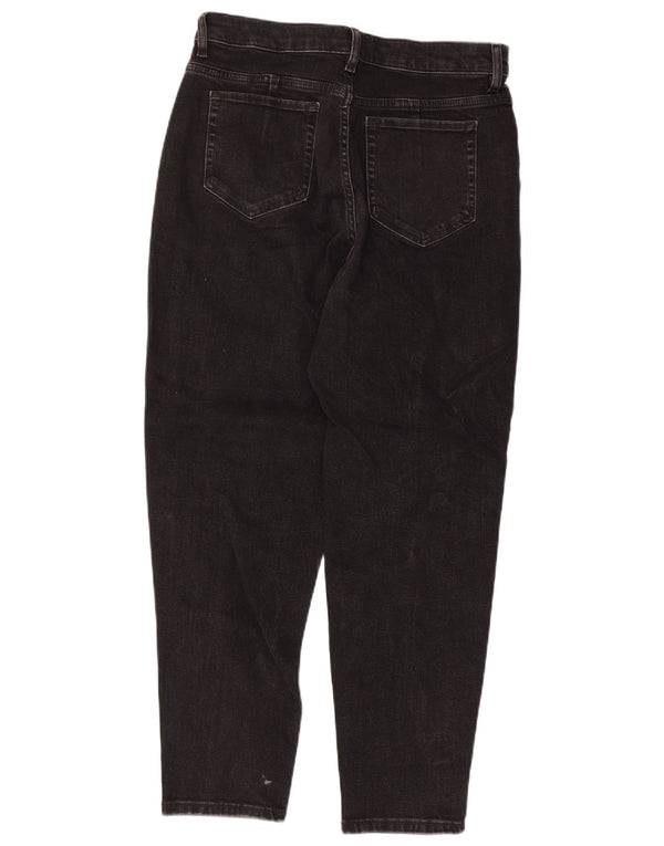Marks & Spencer Γυναικεία Mom Tapered Jeans UK 12 Medium W30 L27 Black