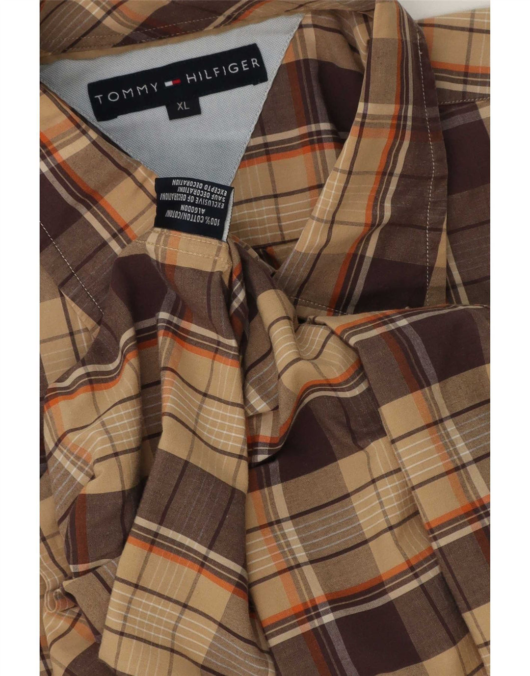 Ανδρικό πουκάμισο Tommy Hilfiger XL Beige Check Cotton