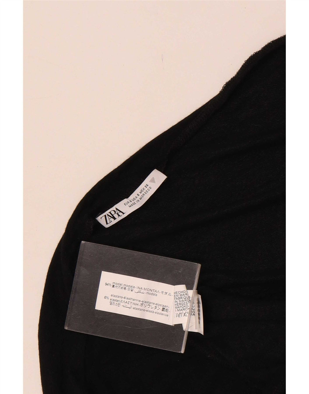 Zara γυναικείο τοπ μακρυμάνικο UK 8 Small Black Modal