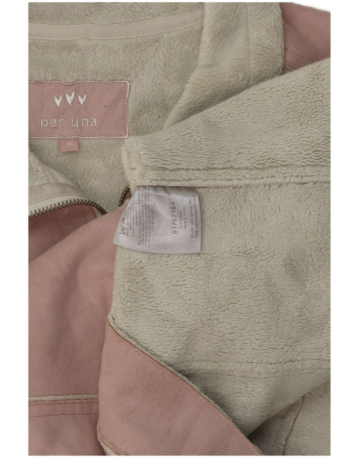 Marks & Spencer Women Per Una Sherpa Gilet UK 14 Medium Pink Polyester