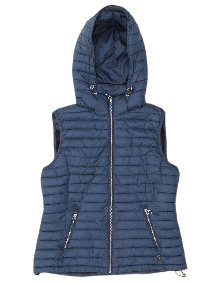 Massimo Dutti Γυναικεία κουκούλα με επένδυση Gilet UK 12 μεσαίο μπλε πολυεστέρας