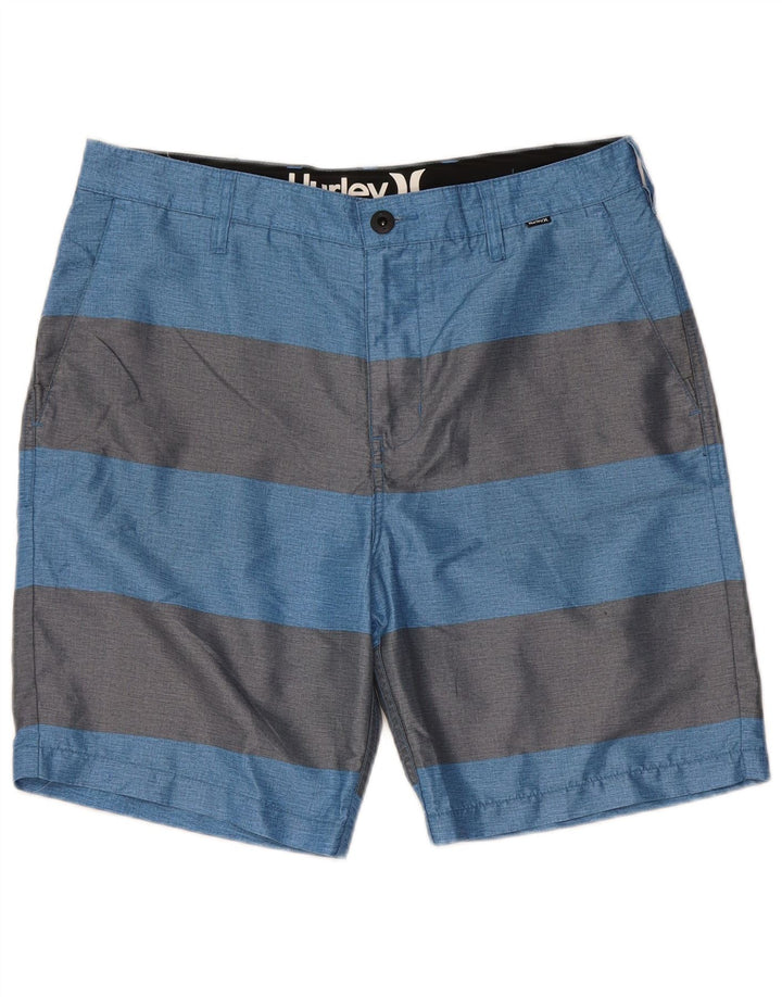 Ανδρικό σορτς Chino Hurley W33 με μεσαίο μπλε ριγέ πολυεστέρα