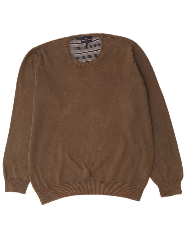 Ανδρικό πουλόβερ Marks & Spencer Blue Harbor Crew Neck Jumper Μεγάλο Καφέ