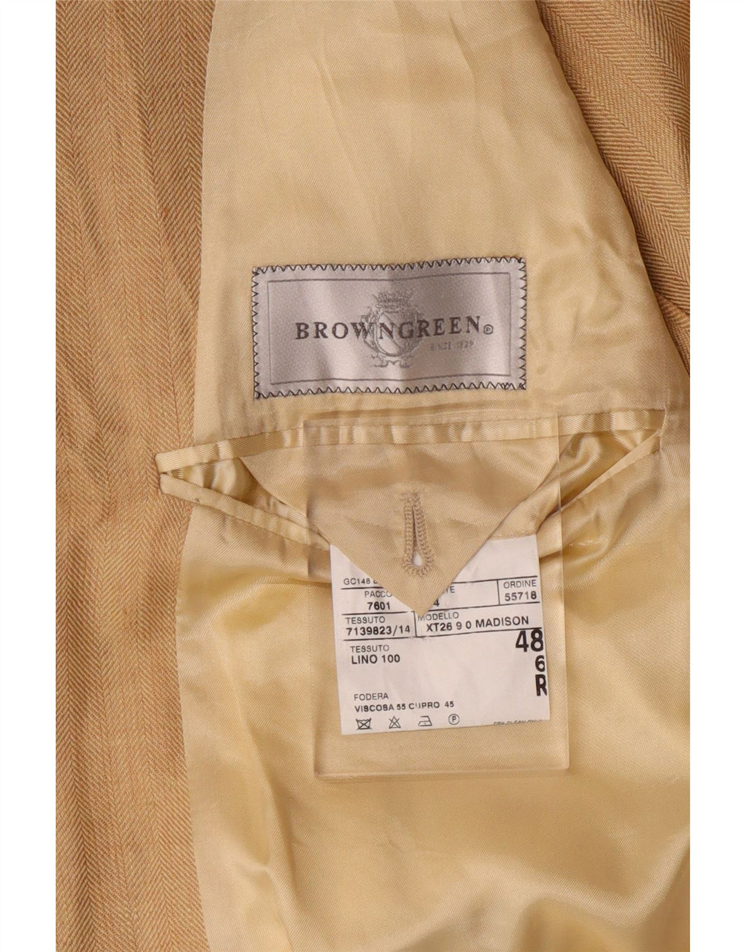 VINTAGE Ανδρικό τζάκετ Madison Regular Fit 3 κουμπιών IT 48 Medium Beige