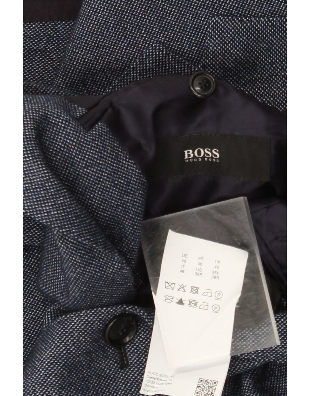 HUGO BOSS Ανδρικό μπουφάν μπλέιζερ EU 46 Small Navy Blue Wool