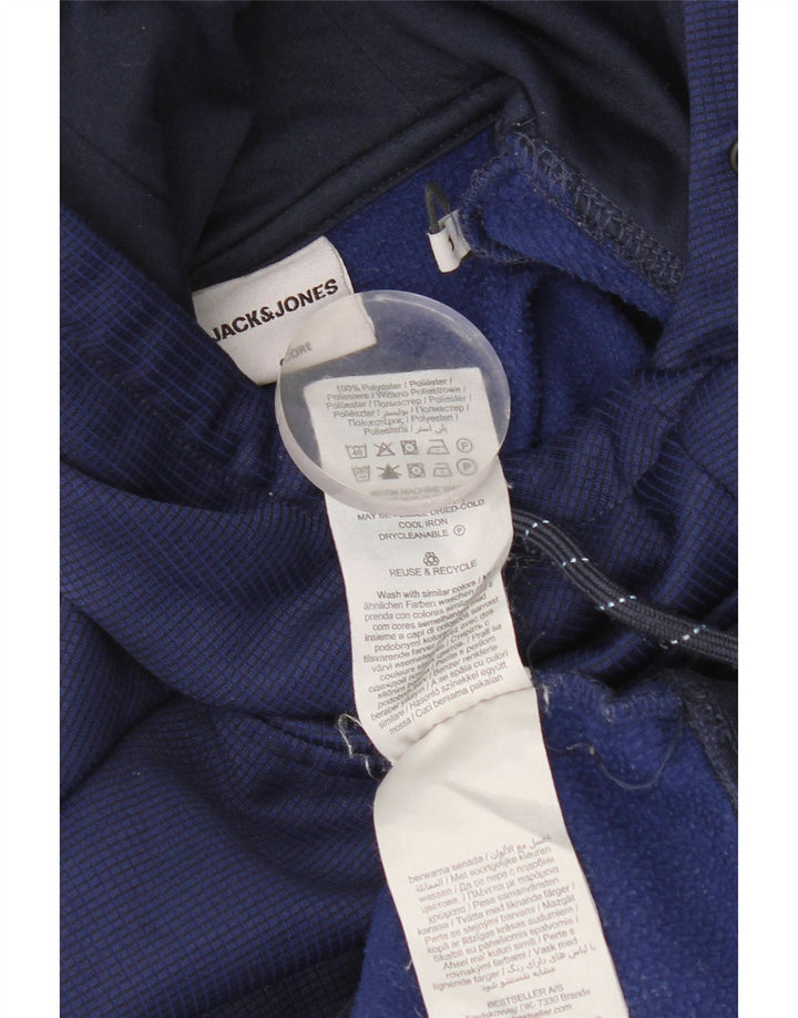 Jack & Jones Ανδρικό μπλουζάκι με κουκούλα, μεσαίο μπλε πολυεστέρας