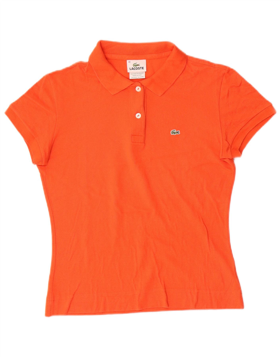 Lacoste Γυναικείο Πόλο Μπλουζάκι Νούμερο 40 Βαμβακερό μεσαίο πορτοκαλί