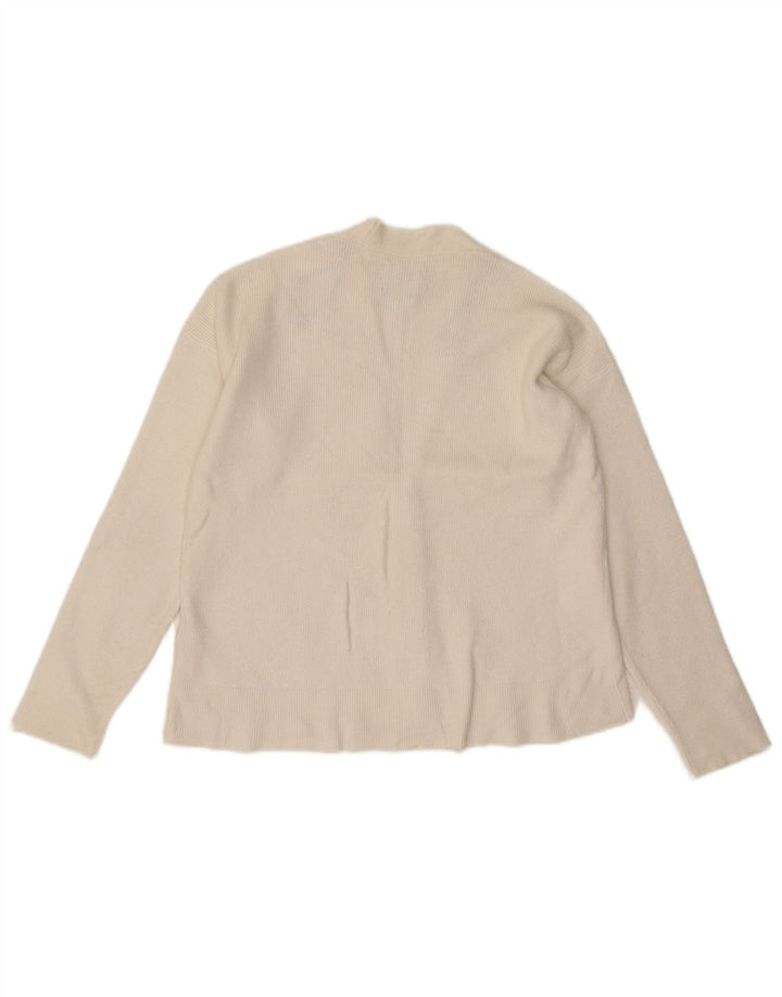 Massimo Dutti Γυναικείο πουλόβερ Crop Cardigan UK 10 Small White Viscose