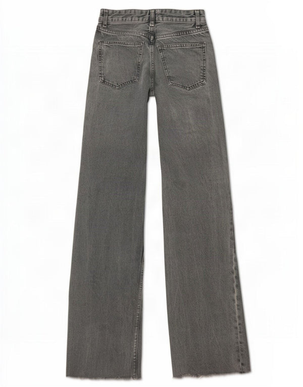 Zara γυναικείο τζιν ψηλόμεσο φαρδύ πόδι EU 34 2XS W24 L32 Γκρι