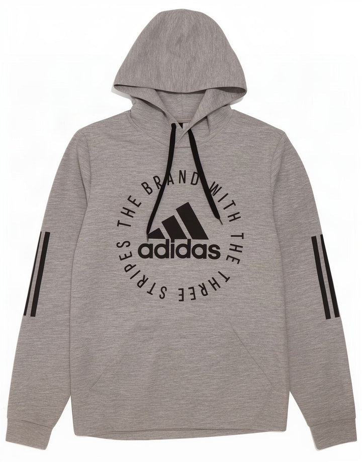 Ανδρικό γραφικό κουκούλα Adidas Μικρός Γκρι Πολυεστέρας