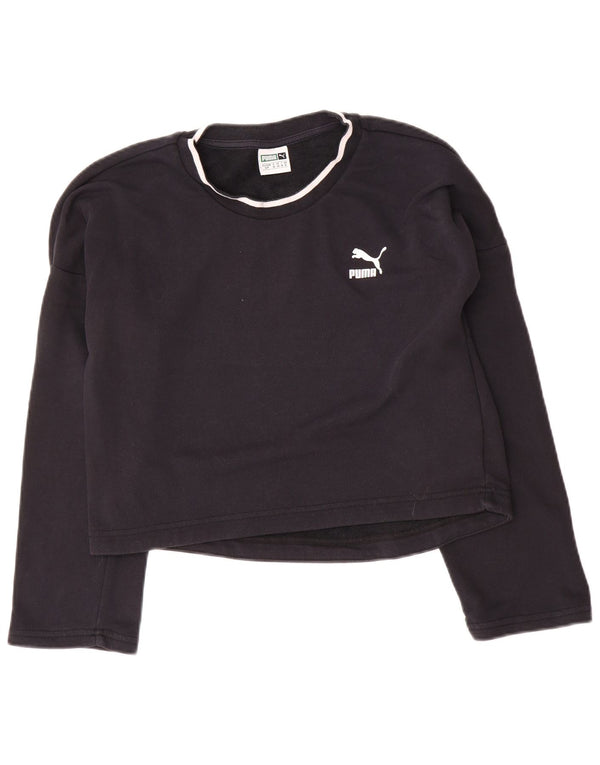 Γυναικεία φούτερ Puma Oversized Crop Graphic Jumper UK 10 Small Black