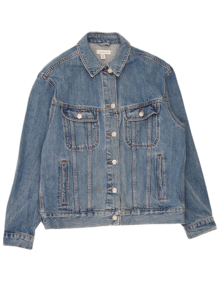 Topshop Γυναικείο Τζιν Μπουφάν UK 10 Small Blue Cotton