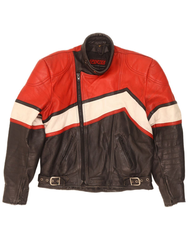 Sportex Ανδρικό Μπουφάν Racer IT 44 XS Μαύρο Δερμάτινο Colourblock